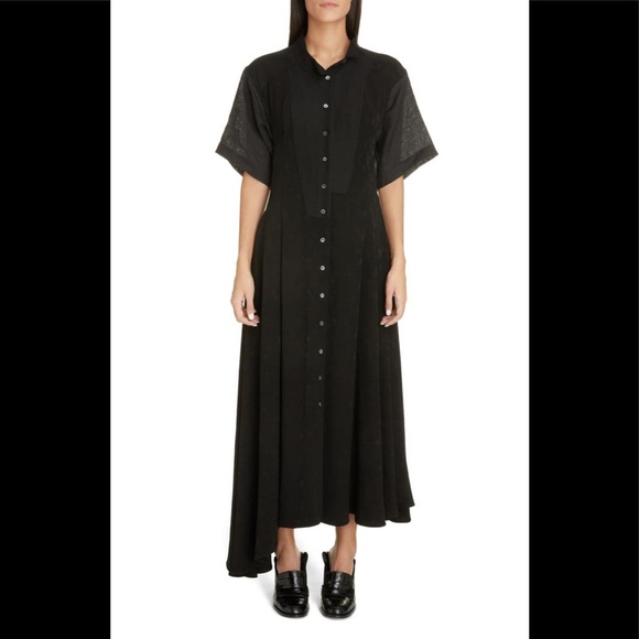 Loewe asymmetric shirtdress black Jacard